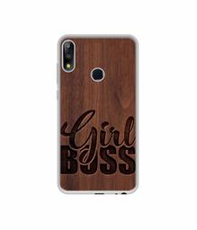 Amazon Brand - Solimo Designer Girl Boss On Wood UV Printed Soft Back Case Mobile Cover for Asus ZenFone Max Pro M2