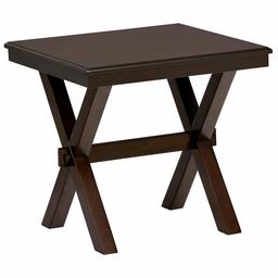 Amazon Brand – Ravenna Home Flush Mount Wood Cross Side Table, 23.6