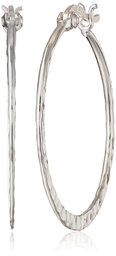 Sterling Silver Hammered Hoop Earrings (1.2