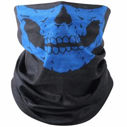 JPGO Neck Gaiter Face Cover Face Scarf for Sun Protection Washable Reusable Balaclava Bandana 1 Piece Black&Blue