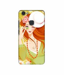 Amazon Brand - Solimo Designer Lady with Hat 3D Printed Hard Back Case Mobile Cover for Vivo V7 Plus