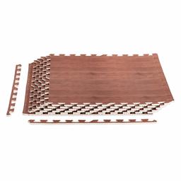 Amazon Basics - Alfombrilla para Rompecabezas de Espuma con impresión de Madera, Cereza