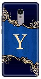 Amazon Brand - Solimo Designer Blue Pattern Alphabet-Y 3D Printed Hard Back Case Mobile Cover for Xiaomi Redmi Note 4