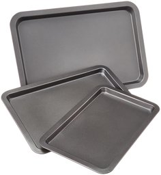 AmazonBasics 3-Piece Baking Sheet Set