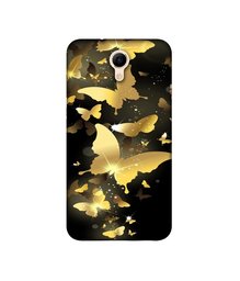 Amazon Brand - Solimo Designer Golden Butterfly Pattern UV Printed Soft Back Case Mobile Cover for Micromax Bharat 3 Q437