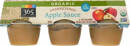 365 Everyday Value, Organic Apple Sauce, Unsweetened (6 - 4 oz bowls), 24 oz