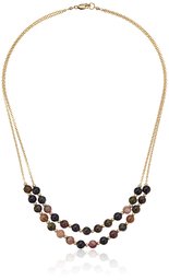 Two Row Gold Filled Chain and Multicolor Tourmaline Beads Choker Necklace