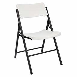 AmazonCommercial Classic Folding Chair, 4-Pack, White Granite