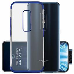 Amazon Brand - Solimo Electroplated Mobile Cover (Soft & Flexible Back case), for Vivo V17 Pro (Electric Blue)