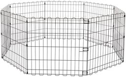 AmazonBasics Foldable Metal Pet Dog Exercise Fence Pen - 60 x 60 x 24 Inches