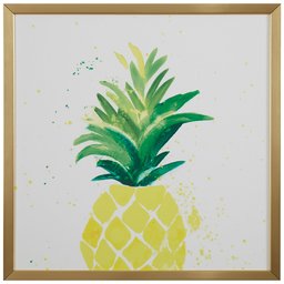 Amazon Brand – Rivet Pineapple Speck Print in Gold Wood Frame, 20