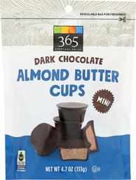 365 Everyday Value, Dark Chocolate Mini Almond Butter Cups, 4.7 oz