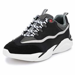 Klepe Men's Black/Grey Chunky/Platform Sneakers-11 UK (45 EU) (12 US) (KP8901/BLKGRY)