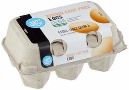 Amazon Brand - Happy Belly Cage Free Large Brown Eggs, Grade A, 6 Count