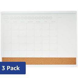 AmazonBasics 3 in 1 Combo Dry Erase Calendar Board, Plastic Frame, 17