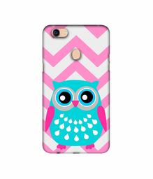 Amazon Brand - Solimo Designer Sky Blue Owl 3D Printed Hard Back Case Mobile Cover for Oppo F5