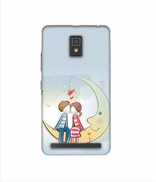 Amazon Brand - Solimo Designer Couple Sitting On Moon 3D Printed Hard Back Case Mobile Cover for Lenovo A6600