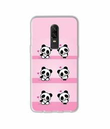 Amazon Brand - Solimo Designer Panda Pattern UV Printed Soft Back Case Mobile Cover for OnePlus 6