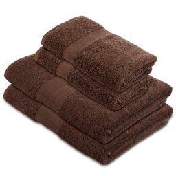 Pinzon by Amazon - 100% Cotton  Towel Set (2 bath & 2 hand towels) -Espresso Brown