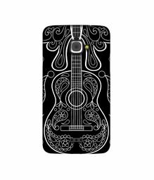 Amazon Brand - Solimo Designer White Gitar On Black 3D Printed Hard Back Case Mobile Cover for InFocus M350