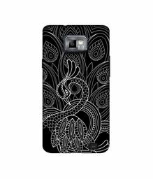 Amazon Brand - Solimo Designer Peacock Feather Pattern 3D Printed Hard Back Case Mobile Cover for Samsung Galaxy S2