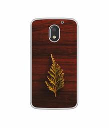 Amazon Brand - Solimo Designer Leaf on Wood UV Printed Soft Back Case Mobile Cover for Motorola Moto E3 Power