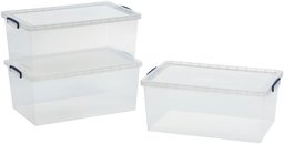 AmazonBasics Clear Plastic Storage Boxes with Lids