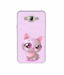 Amazon Brand - Solimo Designer Cute Pink Cat 3D Printed Hard Back Case Mobile Cover for Samsung Galaxy J2 (2016)