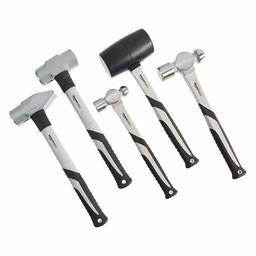 AmazonBasics Hammer Set - 5-Pieces, Shock-Absorbing Fiberglass Handle (Renewed)