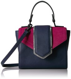 Amazon Brand - The Fix Love Mini bolsa cruzada con asa superior, Love Mini bolsa cruzada con asa superior, Fucsia/Azul marino, One Size