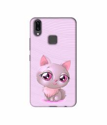 Amazon Brand - Solimo Designer Cute Pink Cat 3D Printed Hard Back Case Mobile Cover for Vivo V9 / V9 Pro