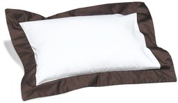 Pinzon Hotel Banded 100-Percent Egyptian Cotton Sateen 12-By-16-Inch Boudoir Sham, Espresso