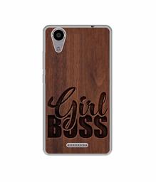 Amazon Brand - Solimo Designer Girl Boss On Wood UV Printed Soft Back Case Mobile Cover for Panasonic Eluga Ray