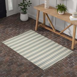 Amazon Brand – Stone & Beam Los Altos Striped Dhurrie Farmhouse Area Rug, 4' x 6' 6