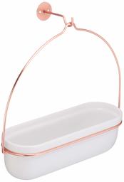 AmazonBasics Hanging Planter, Oval - White/Copper