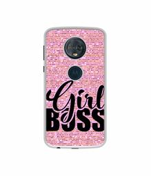 Amazon Brand - Solimo Designer Girl Boss On Pink Sparkle UV Printed Soft Back Case Mobile Cover for Motorola Moto G6 Plus