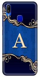 Amazon Brand - Solimo Designer Blue Pattern Alphabet-A 3D Printed Hard Back Case Mobile Cover for Vivo Y93