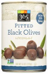 365 Everyday Value, Pitted Black Olives, Medium, 6 oz