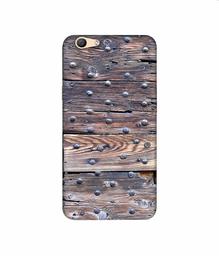 Amazon Brand - Solimo Designer Wooden Blocks Check 3D Printed Hard Back Case Mobile Cover for Oppo F1s