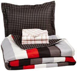 Pinzon Badteppich Bed in a Bag – Rot einfach gestreift