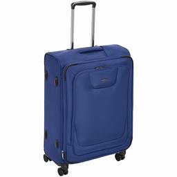 AmazonBasics Equipaje giratorio, costado suave de alta calidad, 73.6 cm, azul