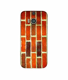 Amazon Brand - Solimo Designer Brick Texture 3D Printed Hard Back Case Mobile Cover for HTC One M8