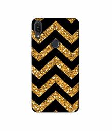 Amazon Brand - Solimo Designer Golden Zik Zak Pattern 3D Printed Hard Back Case Mobile Cover for Asus Zenfone Max Pro M1 ZB601KL