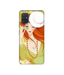 Amazon Brand - Solimo Designer Lady with Hat 3D Printed Hard Back Case Mobile Cover for Samsung Galaxy A51