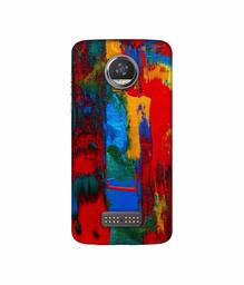 Amazon Brand - Solimo Designer Multiolor Brush Texture on Wall 3D Printed Hard Back Case Mobile Cover for Moto Z2 Play