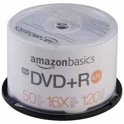 AmazonBasics 4.7 GB 16x DVD+R - 50 Pack Spindle