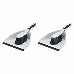 AmazonCommercial 9-inch Dustpan and Brush Set - 2-Pack