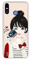 Amazon Brand - Solimo Designer Multicolor Girl Smile Design Printed Soft Back Case Mobile Cover for Tecno Spark Go Plus