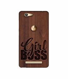 Amazon Brand - Solimo Designer Girl Boss On Wood 3D Printed Hard Back Case Mobile Cover for Gionee F103 Pro