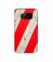 Amazon Brand - Solimo Designer Red and Cream Color Wood 3D Printed Hard Back Case Mobile Cover for Samsung Galaxy S8 Plus